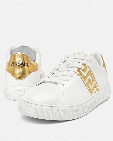 versace embroidered leather sneakers|Versace sneaker price.